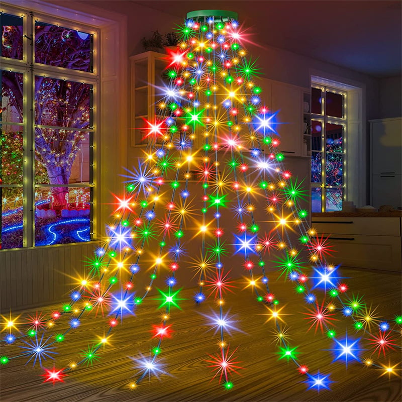 🔥Christmas Pre-sale SAVE 49%🎄Christmas Tree Waterfall Lights with Ring
