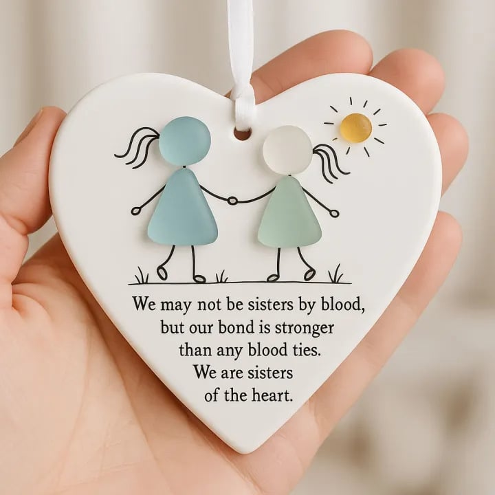 🏠💝"I'm so glad you live next door" Christmas Heart-shaped Ornament