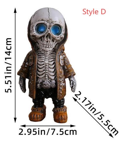 Cool Skeleton in Hoodie Sculpture Modern Resin Skeleton Figurines Crafts