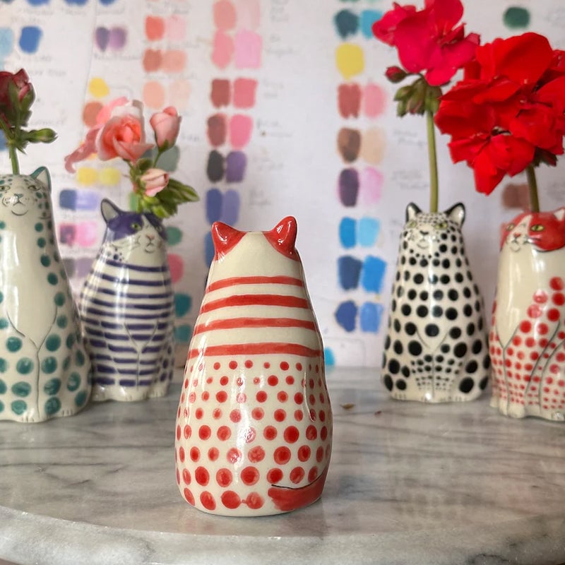 🔥Last Day 49% Off🔥Polka Dot Cat Vase
