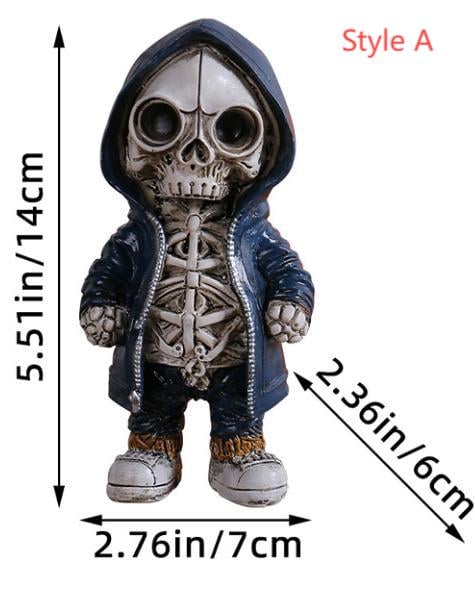 Cool Skeleton in Hoodie Sculpture Modern Resin Skeleton Figurines Crafts