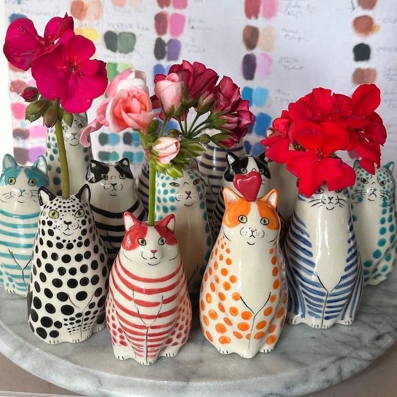 🔥Last Day 49% Off🔥Polka Dot Cat Vase