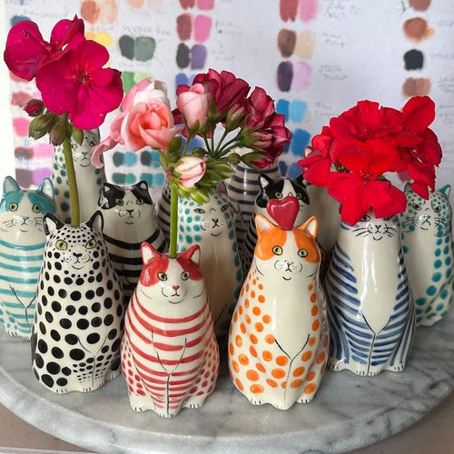 🔥Last Day 49% Off🔥Polka Dot Cat Vase