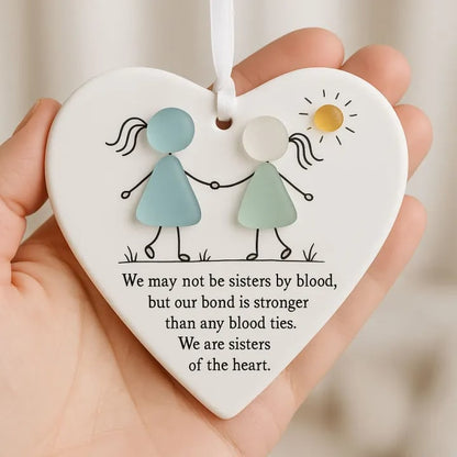 🏠💝"I'm so glad you live next door" Christmas Heart-shaped Ornament