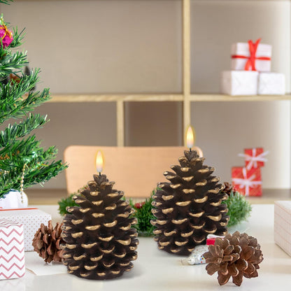 🎅2025 Christmas Promos🔥Flameless Pinecone Candles Battery Operated