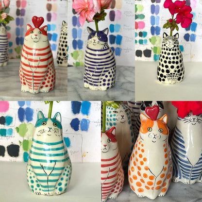 🔥Last Day 49% Off🔥Polka Dot Cat Vase