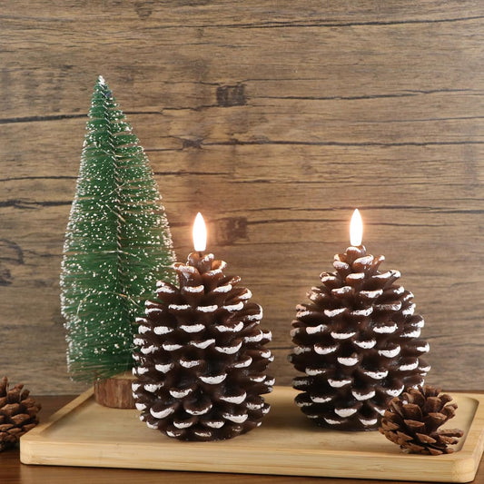 🎅2025 Christmas Promos🔥Flameless Pinecone Candles Battery Operated