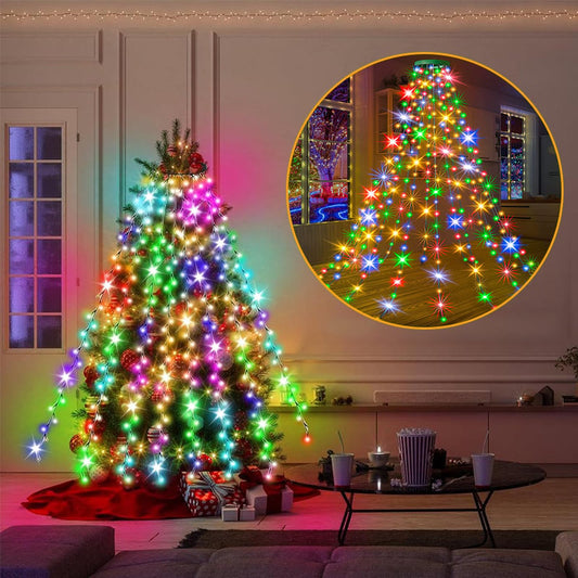 🔥Christmas Pre-sale SAVE 49%🎄Christmas Tree Waterfall Lights with Ring