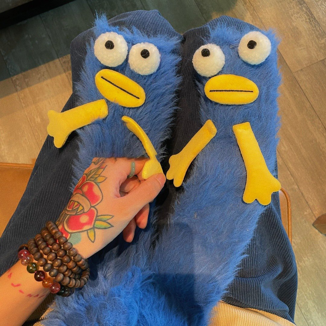 🔥Unleash the Cuteness❄️Warm & Cozy Fluffy Cartoon Monster Socks on Sale! 🧦👾