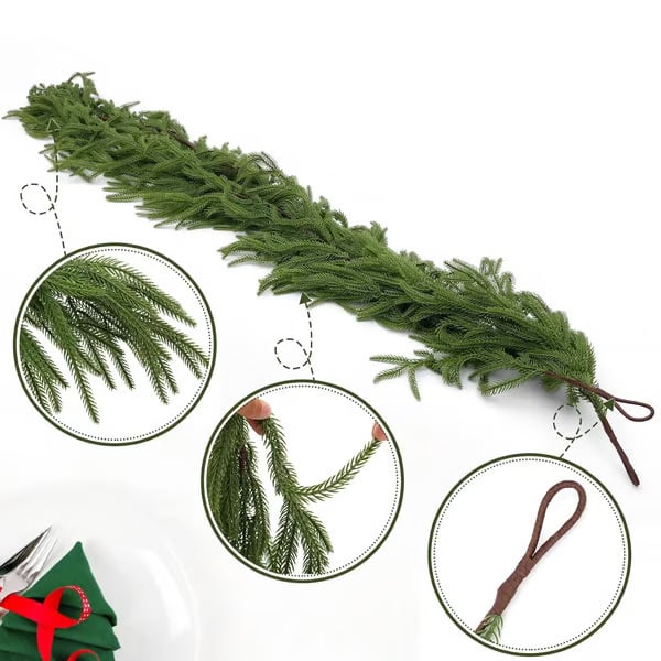 🌟Wow!! Last Day 49% OFF-Natural Christmas Greenery- Reusable Norfolk Pine Garland