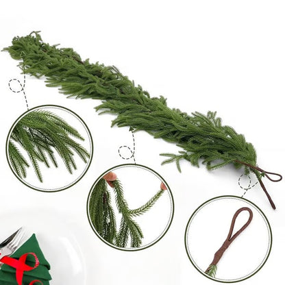 🌟Wow!! Last Day 49% OFF-Natural Christmas Greenery- Reusable Norfolk Pine Garland
