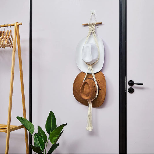 49% Off Today❤️Handmade Linen Decorative Boho Hat Rack For Wall Hanging