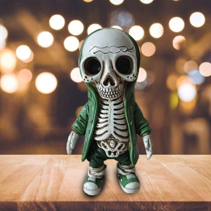 Cool Skeleton in Hoodie Sculpture Modern Resin Skeleton Figurines Crafts