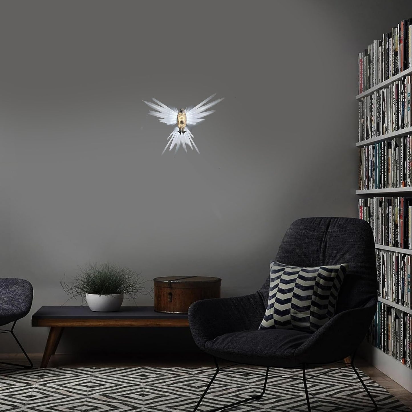 3D Eagle Wall Sconce LED Wall Lamp Resin Animal Statue