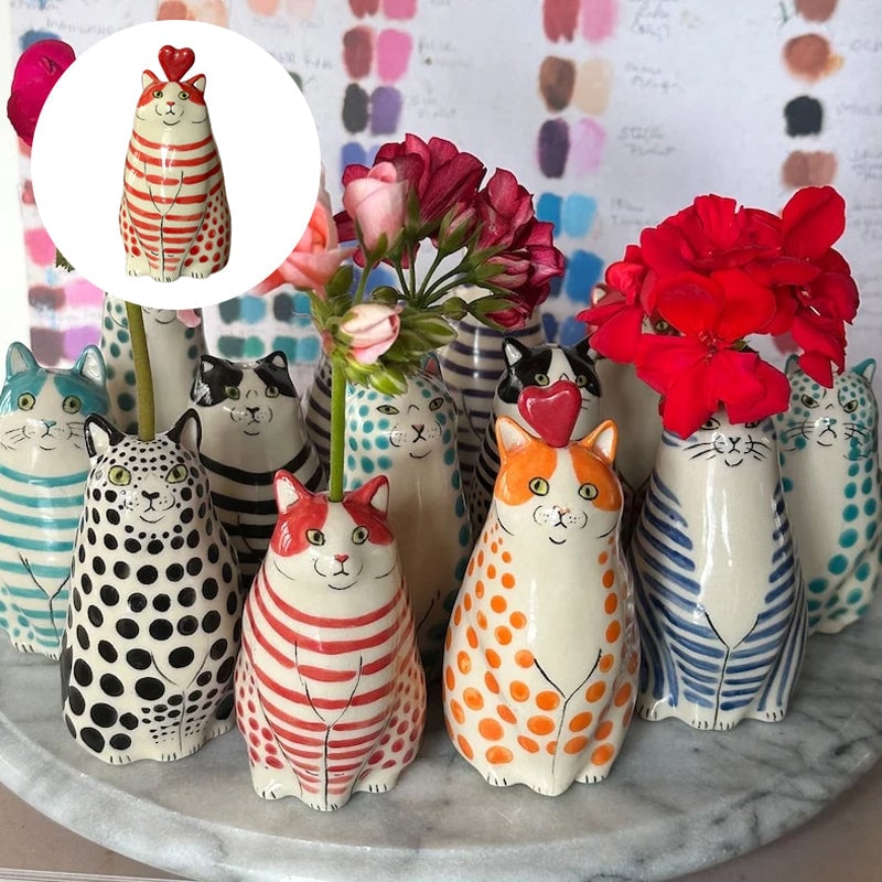 🔥Last Day 49% Off🔥Polka Dot Cat Vase