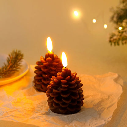 🎅2025 Christmas Promos🔥Flameless Pinecone Candles Battery Operated