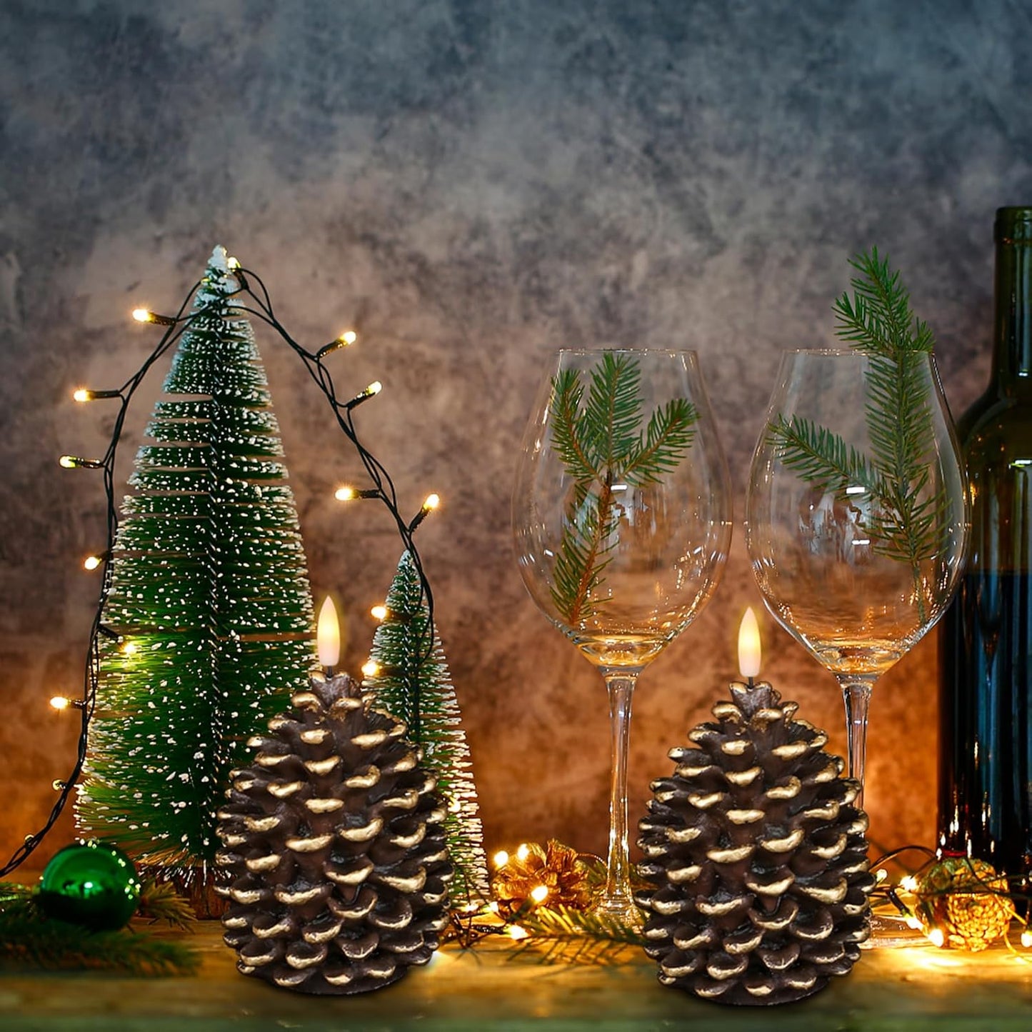 🎅2025 Christmas Promos🔥Flameless Pinecone Candles Battery Operated