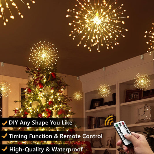 🔥Christmas Pre-sale SAVE 49%🎄Hanging Starburst Fairy Lights for Christmas
