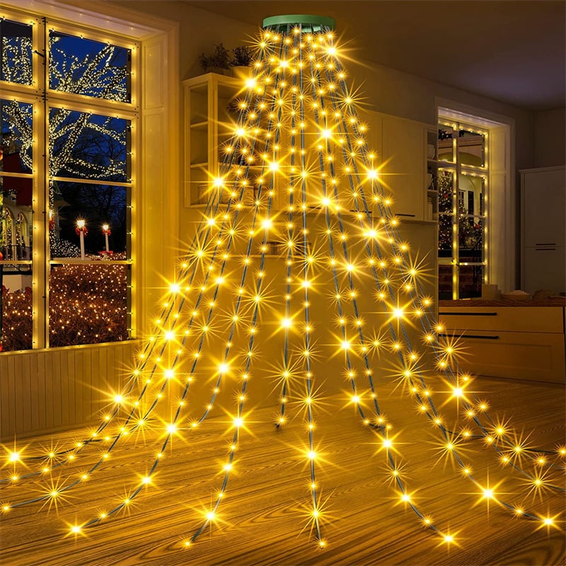 🔥Christmas Pre-sale SAVE 49%🎄Christmas Tree Waterfall Lights with Ring