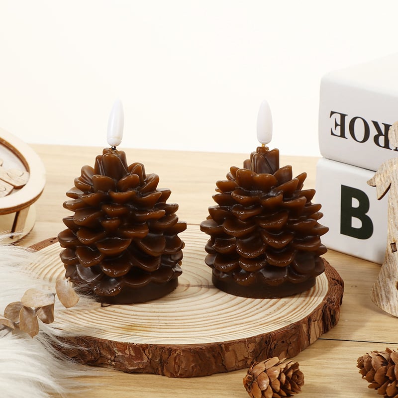 🎅2025 Christmas Promos🔥Flameless Pinecone Candles Battery Operated