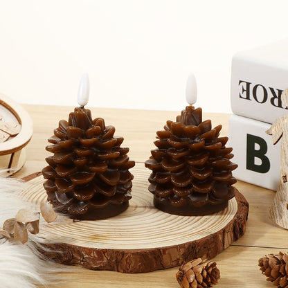 🎅2025 Christmas Promos🔥Flameless Pinecone Candles Battery Operated