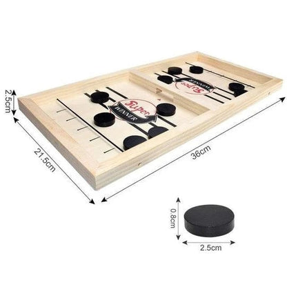 Wooden Bounce Chess - Fast Sling Puck Game - Gift For Family, Friends, Children