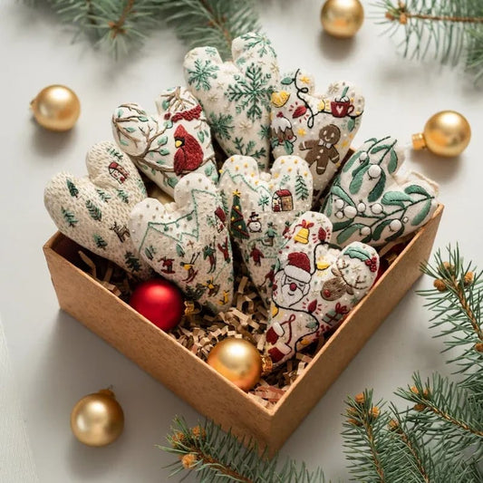 🎉Early Christmas Sale-49% Off🎅DIY Heart Shaped Hand Embroidered Christmas Ornament Kit