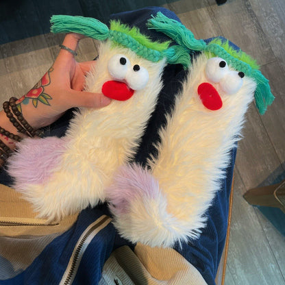 🔥Unleash the Cuteness❄️Warm & Cozy Fluffy Cartoon Monster Socks on Sale! 🧦👾