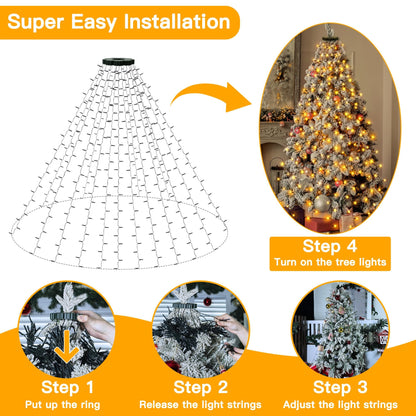 🔥Christmas Pre-sale SAVE 49%🎄Christmas Tree Waterfall Lights with Ring