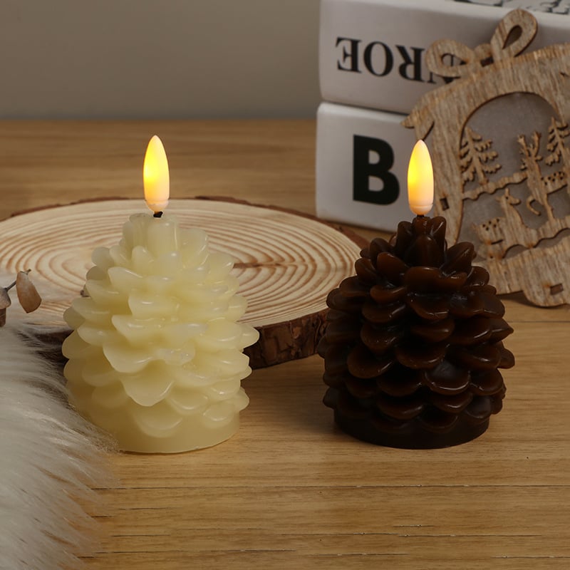 🎅2025 Christmas Promos🔥Flameless Pinecone Candles Battery Operated