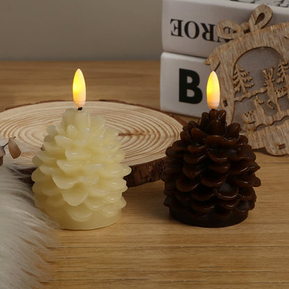🎅2025 Christmas Promos🔥Flameless Pinecone Candles Battery Operated