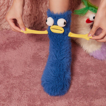 🔥Unleash the Cuteness❄️Warm & Cozy Fluffy Cartoon Monster Socks on Sale! 🧦👾