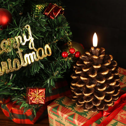 🎅2025 Christmas Promos🔥Flameless Pinecone Candles Battery Operated
