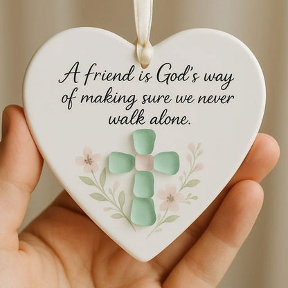 🏠💝"I'm so glad you live next door" Christmas Heart-shaped Ornament