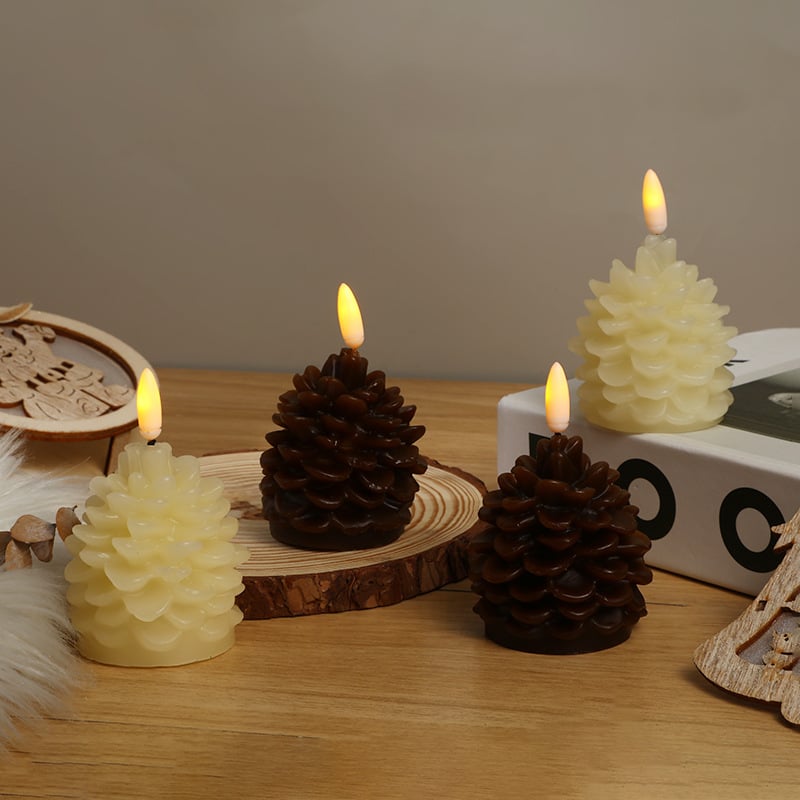 🎅2025 Christmas Promos🔥Flameless Pinecone Candles Battery Operated