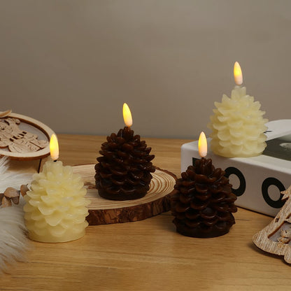 🎅2025 Christmas Promos🔥Flameless Pinecone Candles Battery Operated