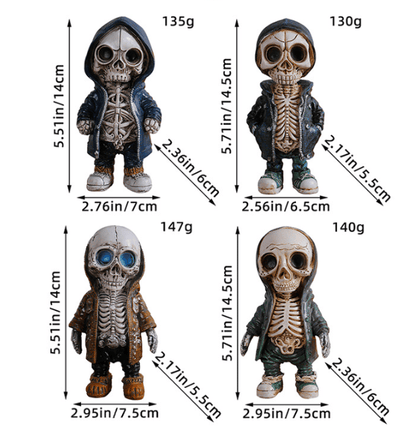 Cool Skeleton in Hoodie Sculpture Modern Resin Skeleton Figurines Crafts