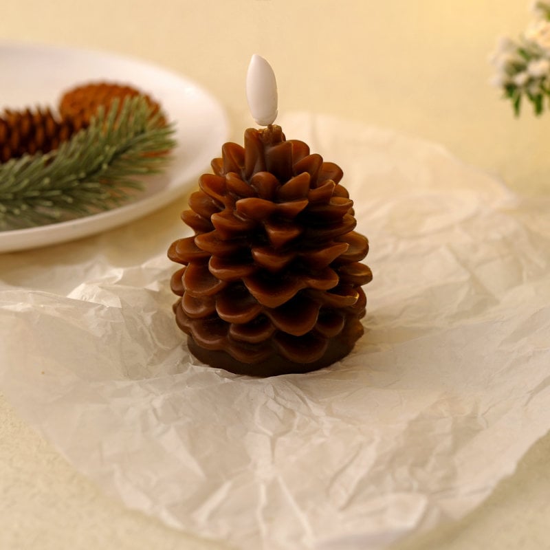 🎅2025 Christmas Promos🔥Flameless Pinecone Candles Battery Operated